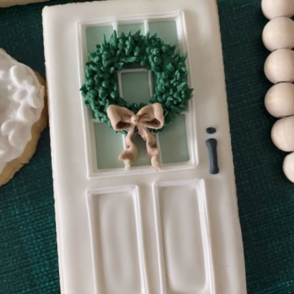 Christmas Door - Rectangle - Cookie / Fondant / Clay Cutter - from Be Still Bakery's The Night Before Christmas Class