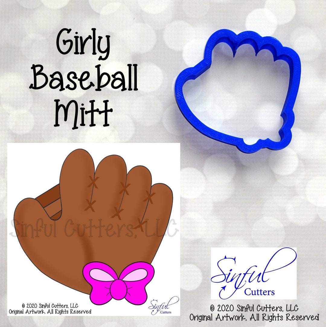 Girly Baseball Mitt Cookie / Fondant Cutter Etsy España