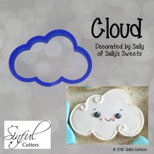 Cloud 6 Sizes Cookie Cutter STL Files, Print at Home, Sugar Cookies, Fondant, Clay, Baking, Download, Raincloud, Baby Shower, Spring Showers