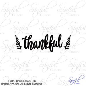 Stencil SVG - Thankful Stencil - Cookie Stencil / Culinary Stencil