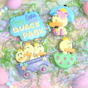Quack Pack Mini Cookie Cutter STL & PNG Files: Easter Baking, Ducks, 3D-Printing (8pc Digital-Download)