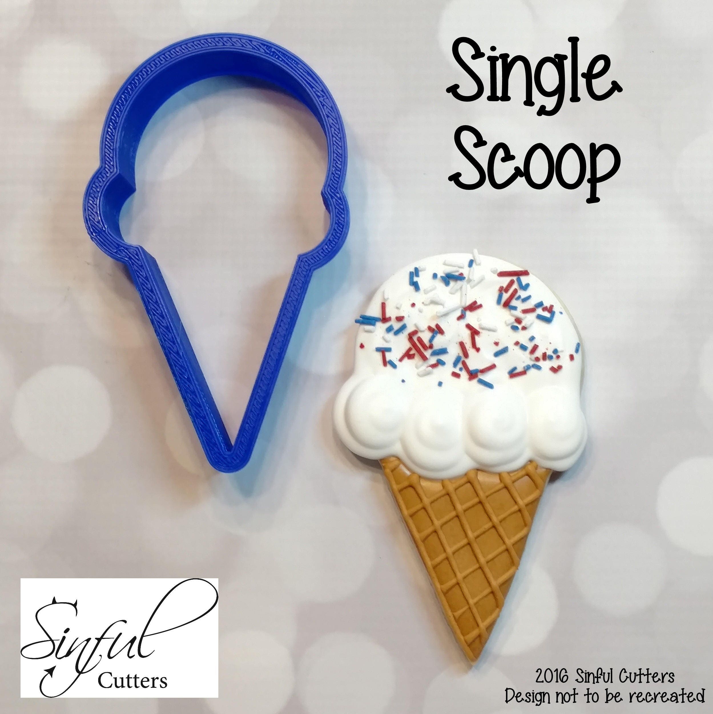 Single Scoop Ice Cream Cone Cookie / Fondant Cutter Etsy