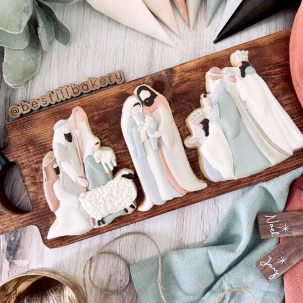 Class Cutters - Cours de biscuits en ligne Oh Holy Night Nativity par Be Still Bakery