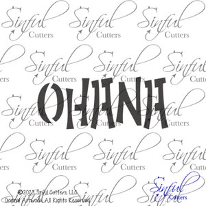 Ohana SVG Stencil Cut File, Cut at Home Cookie Stencil Culinary Stencil Food Stencil Craft Stencil, Hawaiian Family, No One Gets Left Behind