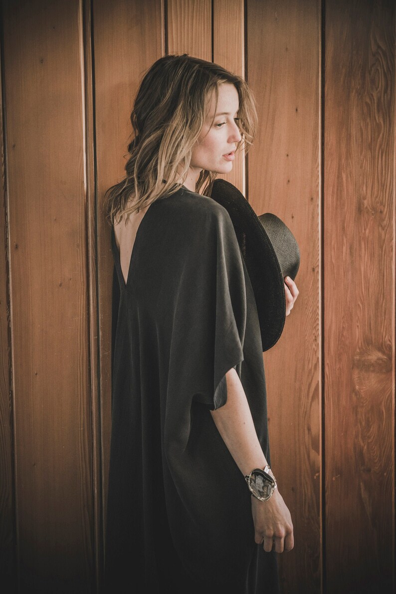 maxi dress one size eco friendly made in USA Long Caftan long dress Plus Size kaftan tunic boho dress