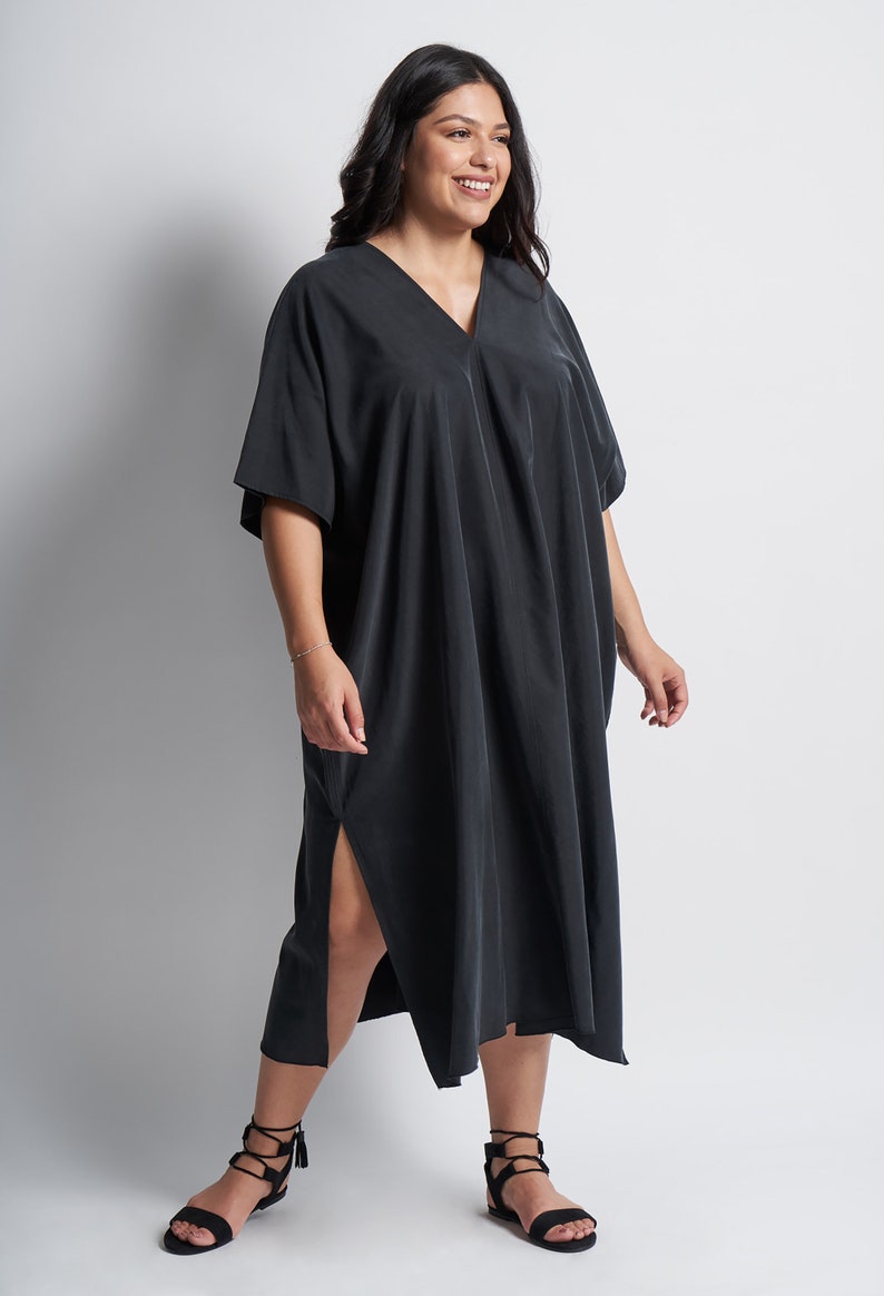 maxi dress one size eco friendly made in USA Long Caftan long dress Plus Size kaftan tunic boho dress