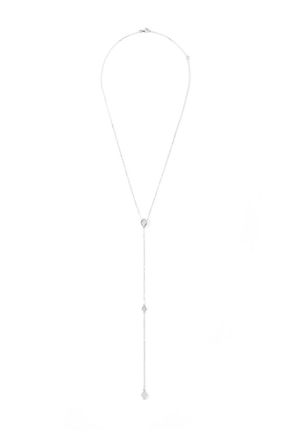 Diamond Kite Pendulum Lariat Necklace