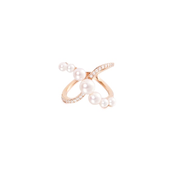 Vault - 18K Gold Diamond & Akoya Pearl Ring