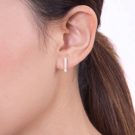 Diamond Bar Earrings