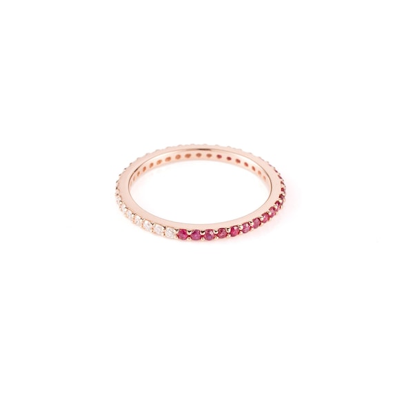 Ruby & Diamond Eternity Band Ring
