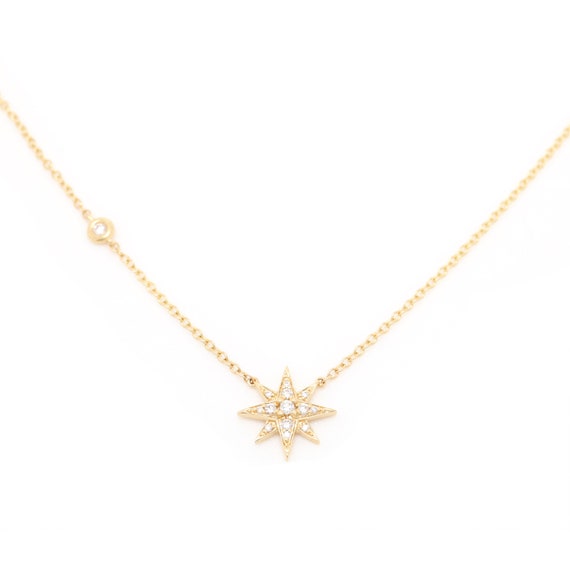 18K Gold Diamond Guardian Star Necklace