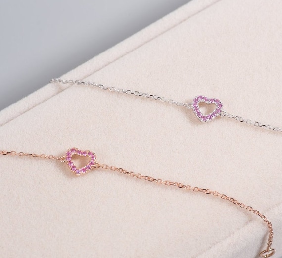 Special Edition* Pink Sapphire Heart Bracelet
