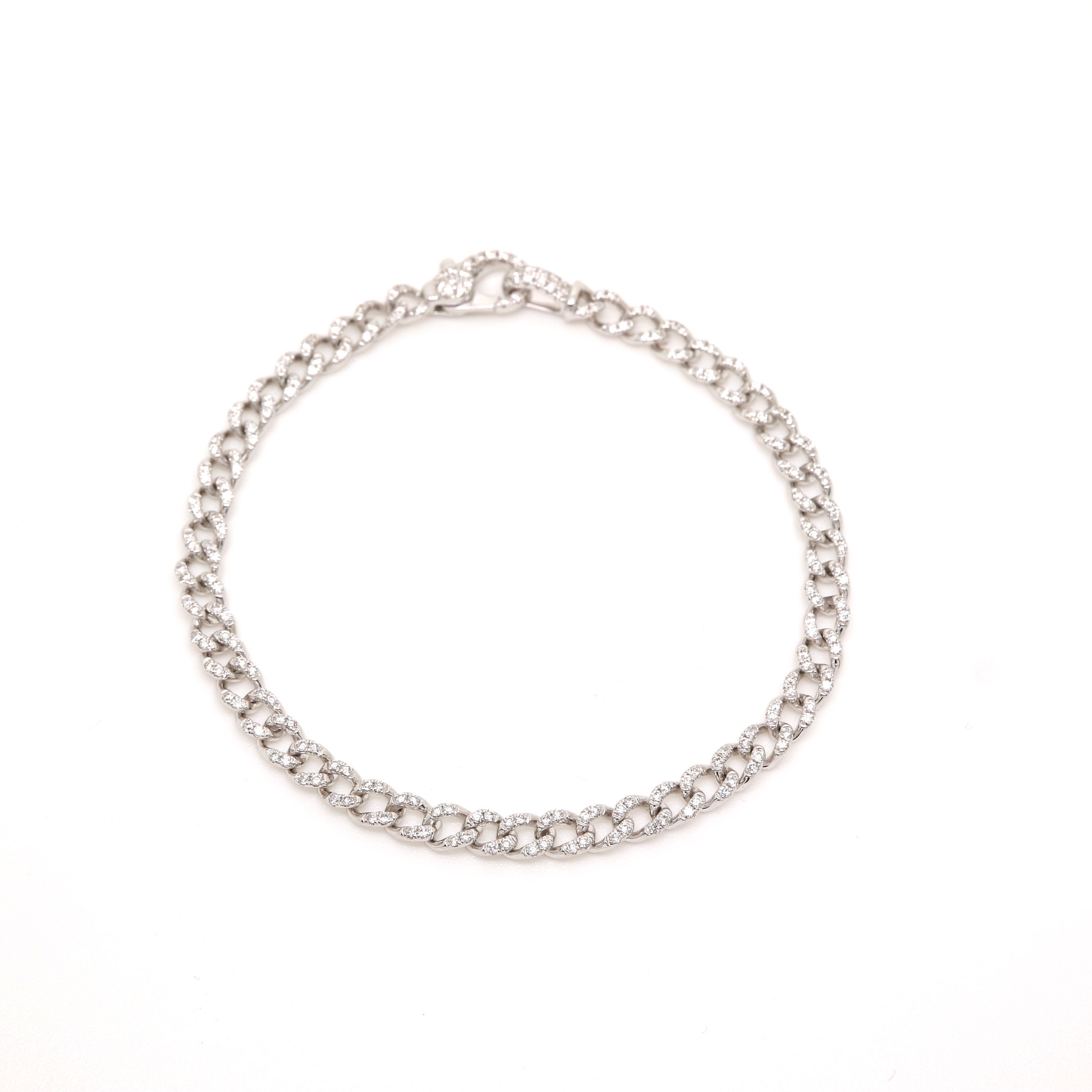 18K Gold Diamond Cuban Chain Bracelet