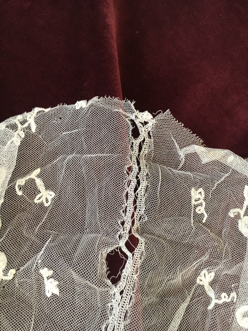 Victorian Antique Bridal Veil with Irish Lace on Tuille in | Etsy