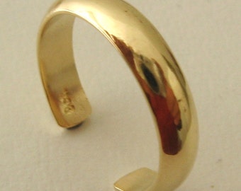 Genuine SOLID 9ct YELLOW GOLD Dome toe Ring