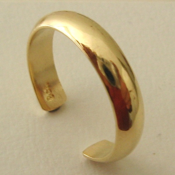 Genuine SOLID 9ct YELLOW GOLD Dome toe Ring