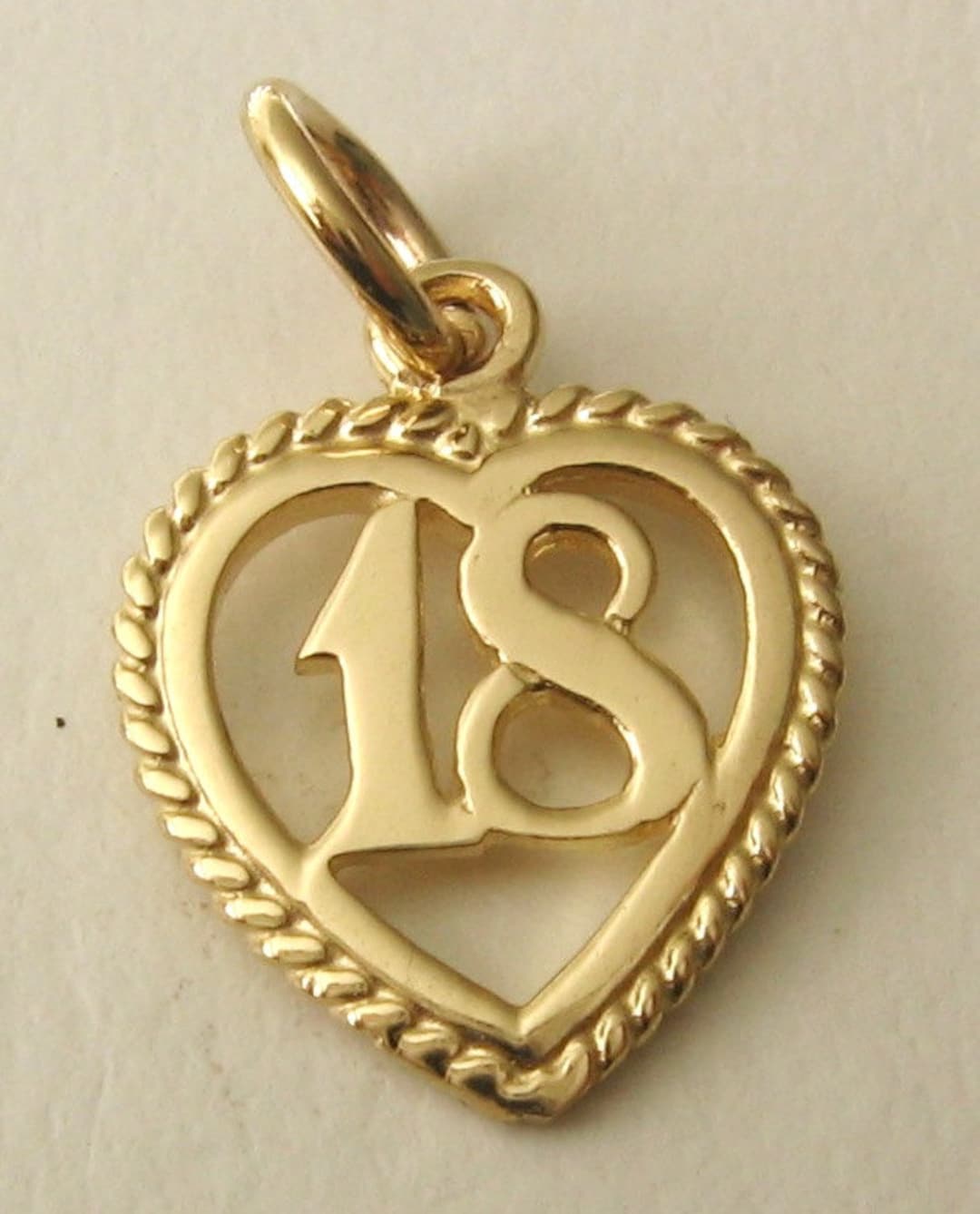 Genuine SOLID 9ct YELLOW GOLD 18 Th Birthday Charm Pendant - Etsy