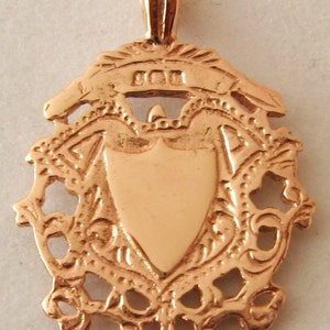 Genuine SOLID 9K 9ct ROSE GOLD Double Sided Albert Chain Fob Shield Pendant