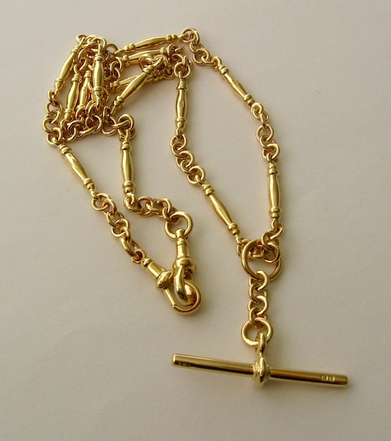 Genuine SOLID 9K 9ct Yellow GOLD Albert Chain Necklace With T bar and Double Dog Clip Clasps 55 Cm Etsy UK