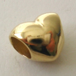 Genuine SOLID 9K 9ct YELLOW GOLD Charm Serenity Love Heart Bead Gift