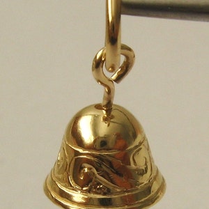 Genuine SOLID 9K 9ct YELLOW GOLD 3D Bell charm/pendant