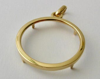 Genuine SOLID 9K 9ct Yellow GOLD FULL Sovereign Coin Holder Pendant