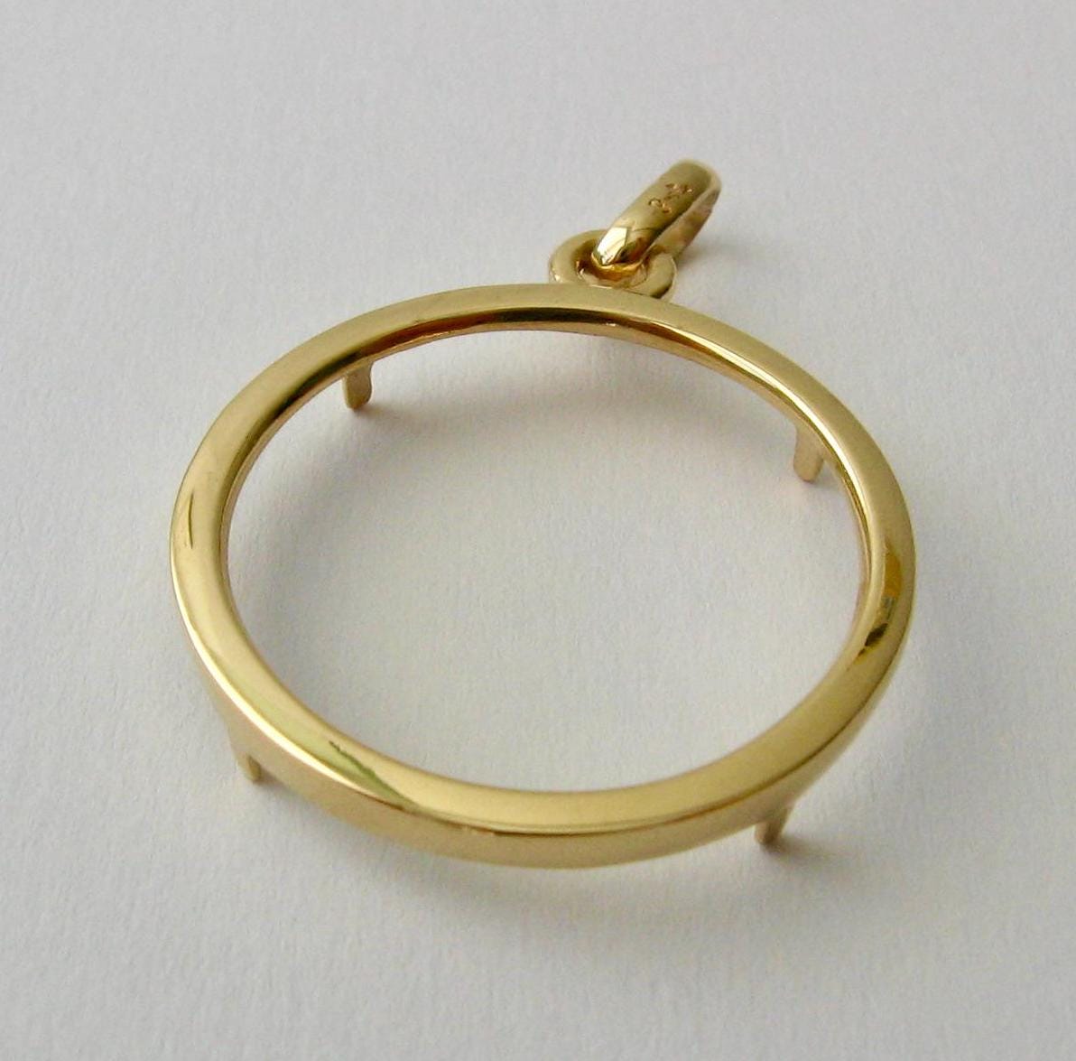 Genuine SOLID 9K 9ct Yellow GOLD FULL Sovereign Coin Holder Pendant ...