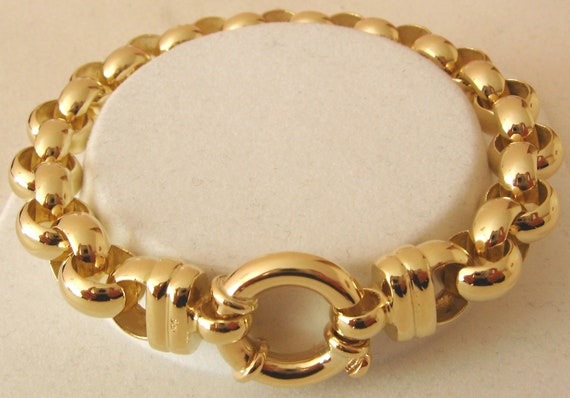 30.4g 9ct Yellow Gold Belcher Bracelet - 21cm Length - Bracelets/Bangles -  Jewellery