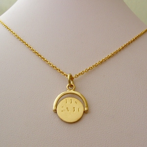 Genuine SOLID 9K 9ct YELLOW GOLD Spinning &quot; I Love You &quot; Love Valentine Wedding charm/pendant