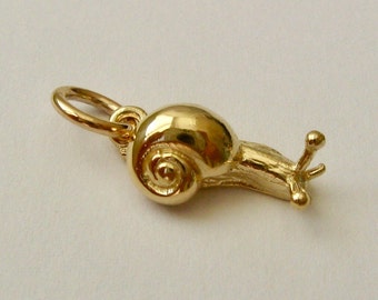 Pendentif animal en or massif 9 carats 9 carats véritable escargot 3D