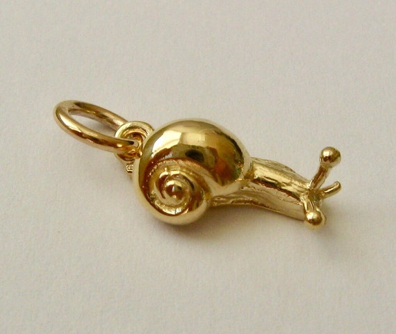 Snail Charm Sterling Silver Antiqued Finish Snail Charm Sterling Silver Antiqued Finish
