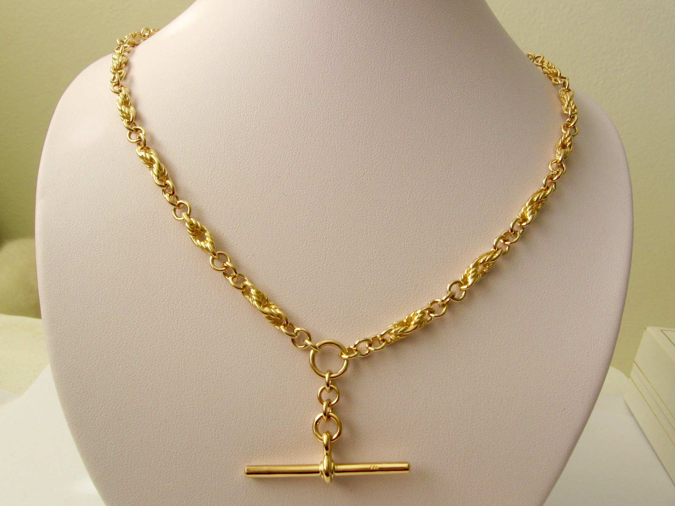 Genuine SOLID 9K 9ct Yellow GOLD Albert Chain Necklace With Etsy UK