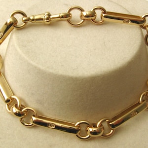 Genuine SOLID 9K 9ct YELLOW GOLD Albert Bracelet with Clasp 19.5 cm