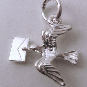 SOLID 9ct YELLOW GOLD 3D DOVE BIRD with LETTER MESSENGER Charm/Pendant SOLID 9ct YELLOW GOLD 3D DOVE BIRD with LETTER MESSENGER Charm/Pendant
