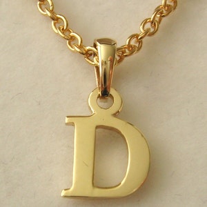 Genuine SOLID 9K 9ct YELLOW GOLD 3D Initial D Letter Pendant with Bail