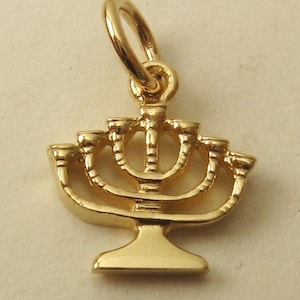 Genuine SOLID 9K 9ct YELLOW GOLD 3D Menorah Candle charm/pendant