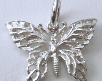 Fine 925 Sterling Silver Filigree Butterfly Charm Pendant - Handmade In USA, Gift Box Included - View #9