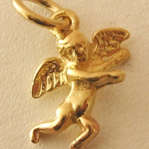 Genuine SOLID 9K 9ct YELLOW GOLD 3D Cherub Angel of Love Cubid charm/pendant