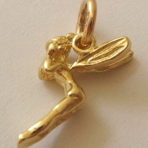 Genuine SOLID 9ct YELLOW GOLD Tinker Bell charm pendant
