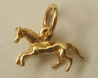 Genuine SOLID 9K 9ct YELLOW GOLD 3D Horse Animal charm/pendant
