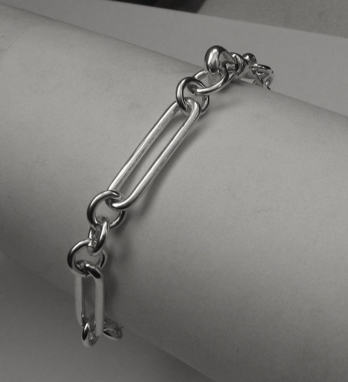 アクセサリー 3mm Silver Trombone Link Chain Bracelet Genuine SOLID 925 STERLING SILVER Trombone Link Albert Bracelet
