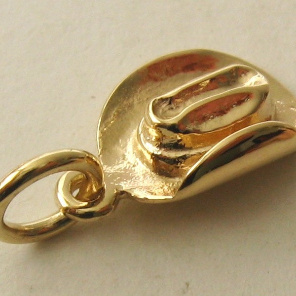 Genuine SOLID 9K 9ct YELLOW GOLD Australian Diggers Hat charm/pendant