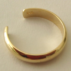 Genuine SOLID 9ct YELLOW GOLD Dome toe Ring image 2