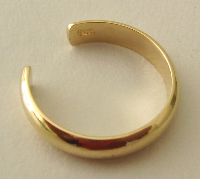 Genuine SOLID 9ct YELLOW GOLD Dome toe Ring image 2