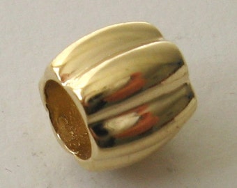 Genuine SOLID 9K 9ct YELLOW GOLD Charm Serenity Slice Bead