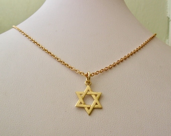 Genuine SOLID 9K 9ct YELLOW GOLD 3D Star of David charm pendant
