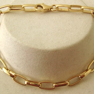 Genuine SOLID 9ct YELLOW GOLD Plain Paper Clip Link Belcher Bracelet