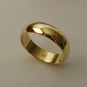 5 mm Genuine SOLID 9K 9ct YELLOW GOLD Unisex Wedding Band Ring