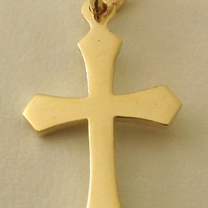 Genuine SOLID 9ct YELLOW GOLD Cross charm pendant image 2