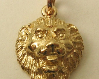 Genuine SOLID 9K 9ct YELLOW GOLD King Lion Head Pendant